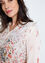 Rechte blouse in viscose met bloemetjesmotief en lurex