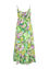 Lange jurk in viscose met bloemenmotief en volant onderaan