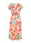 Halflange jurk met aquarelbloemenmotief en riem