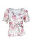 Kanten T-shirt met bloemenprint en knoop