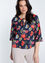 Rechte blouse met Indische bloemenprint en knoop