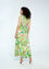Lange jurk in viscose met grafisch bloemenmotief