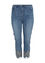 Jeans Louise met 3/4-lengte, borduurwerk en strassteentjes onderaan