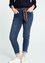 Effen, rechte jeans met stoffen riem met luipaardmotief