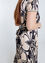 Halflange jurk in viscose met tweekleurig bloemenmotief