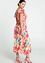 Halflange jurk met aquarelbloemenmotief en riem