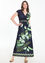 Lange jurk bedrukt met tropische bladeren