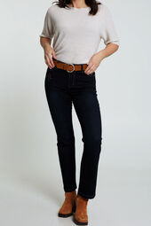 Flared jeans met borduurwerk, parels en lurex
